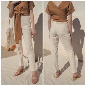 Esby Mercy Cigarette Pant in Natural Slub Size 6